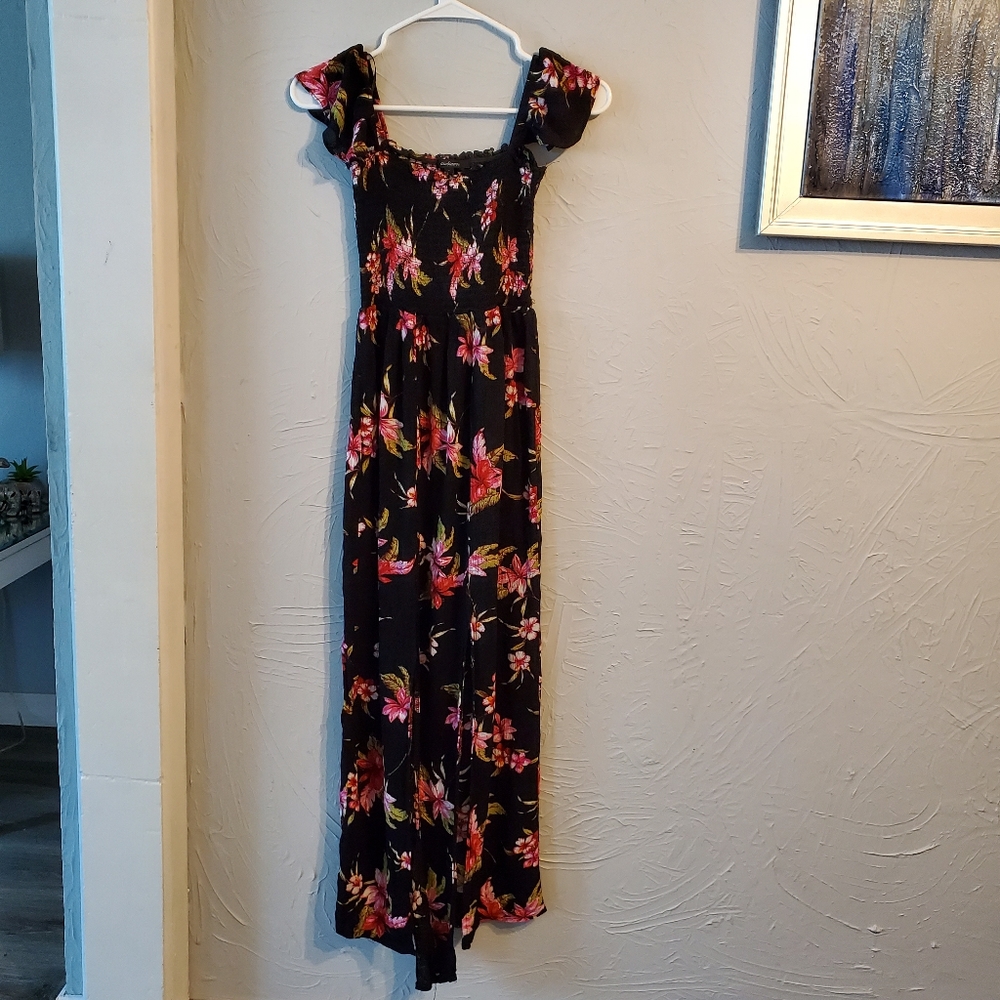 Vestido largo con estampado de flores talla S